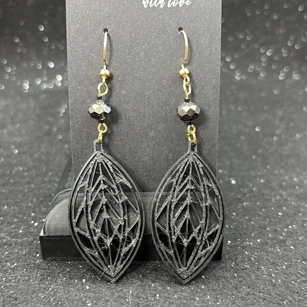 Elegant Black and Gold Earrings